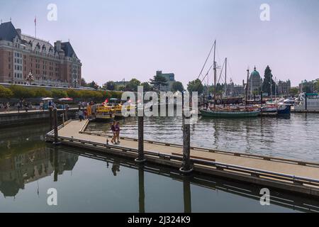 Victoria, Inner Harbour, Fairmont Empress Hotel, Parlament Stockfoto