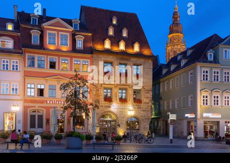 Coburg; Marktplatz; Alte Apotheke, Kirche St. Moriz Stockfoto