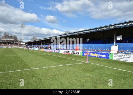 Wakefield, England - 3.. April 2022 - Gesamtansicht. Rugby League Betfred Super League Runde 7 Wakefield Trinity gegen Salford Red Devils im Be Well Support Stadium, Wakefield, UK Dean Williams Stockfoto