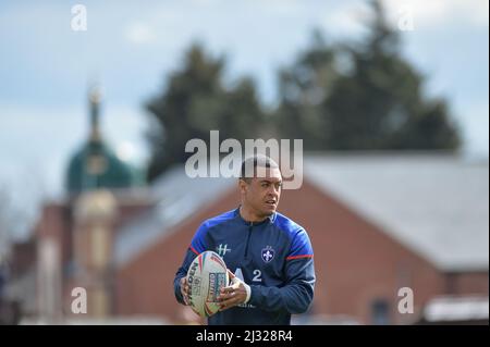 Wakefield, England - 3.. April 2022 - Wakefield Trinity's Reece Lyne. Rugby League Betfred Super League Runde 7 Wakefield Trinity gegen Salford Red Devils im Be Well Support Stadium, Wakefield, UK Dean Williams Stockfoto