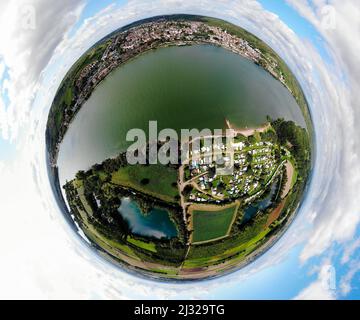 Vollkreis-Panorama: Luftbild: Impressionen: Kornsand, Rhein, Nierstein (nur für redaktionelle Verwendung. Keine Werbung. Referenzdatenbank: http:// Stockfoto