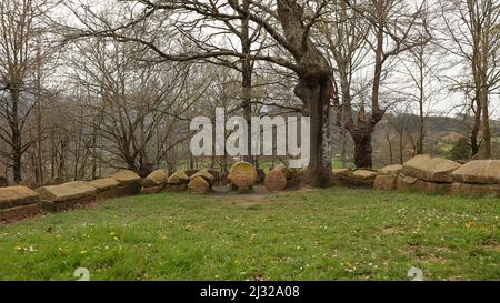 Ermita de San Adrián, Necrópolis de San Adrián de Argiñeta, Elorrio, Vizcaya, País Vasco, España Stockfoto