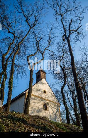 Die Kapelle des hl. Rocco aus dem 18.. Jahrhundert in Rokov perivoj, einem elitären Teil von Zagreb, in dem einst berühmte kroatische Künstler lebten, Zagreb, Kroatien Stockfoto