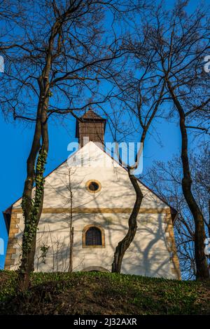 Die Kapelle des hl. Rocco aus dem 18.. Jahrhundert in Rokov perivoj, einem elitären Teil von Zagreb, in dem einst berühmte kroatische Künstler lebten, Zagreb, Kroatien Stockfoto