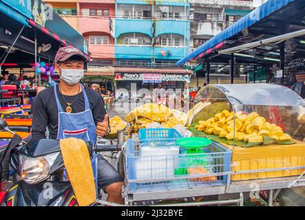 Jackfruits zum Verkauf in den Straßen von Thailand Südostasien Stockfoto