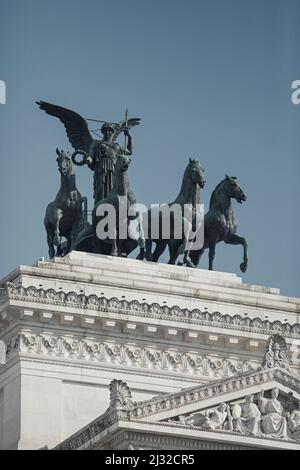 La Quadriga dell Unita in Rom Italien Stockfoto