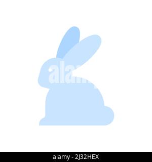 Minimalistischer Ikonenhase. Blassblaue Farbe. Für Grußkarte, Poster, Banner. Vektorgrafik, flaches Design Stock Vektor