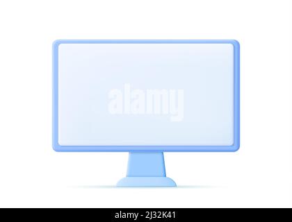 3D LCD-Monitor für das Rendering von Computern Stock Vektor