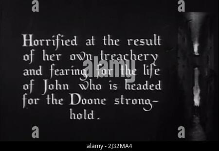 Vintage 1922 Lorna Doone romantische Filmleinwand noch Stockfoto