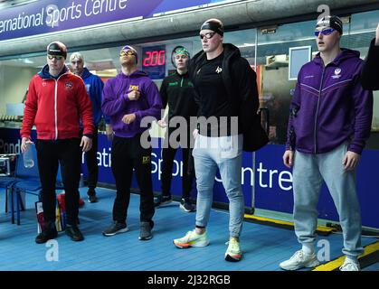 Adam Peaty von Loughborough NC in Aktion während der Men's Open 100m Breaststroke Heats am ersten Tag der British Swimming Championships 2022 im Ponds Forge International Swimming Center, Sheffield. Bilddatum: Dienstag, 5. April 2022. Stockfoto