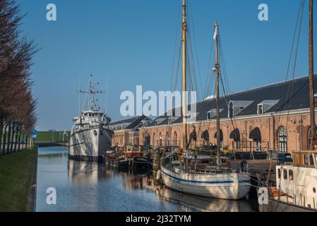 Den Helder, Niederlande, März 2022. Willemsoord, eine ehemalige Werft, die zu einer Mehrzweck-Eventlocation umgebaut wurde. Hochwertige Fotos Stockfoto