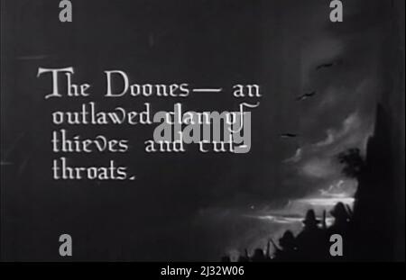 Vintage 1922 Lorna Doone romantische Filmleinwand noch Stockfoto