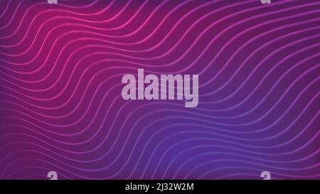 Abstrakter Hintergrund in rosa und blau gewellter Farbe. Dynamische Komposition violetter Kurven Stock Vektor
