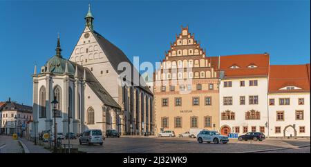 Freiberger Dom und Stadt- und Bergbaumuseum, Sachsen, Deutschland Stockfoto