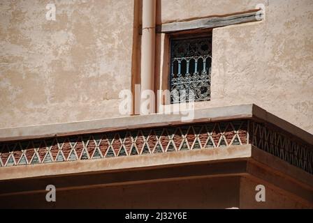 Detail des Hauses in der Medina d’Agadir, die ein traditionelles Berberdorf nachbildet Stockfoto