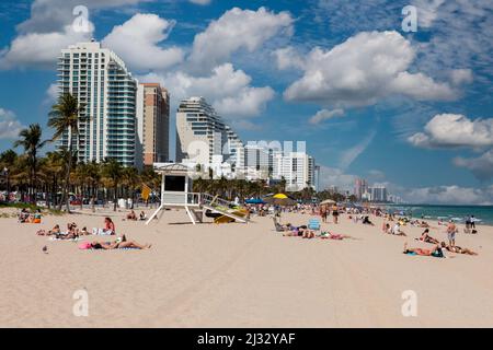 Ft. Lauderdale, Florida.  Strand-Szene. Stockfoto