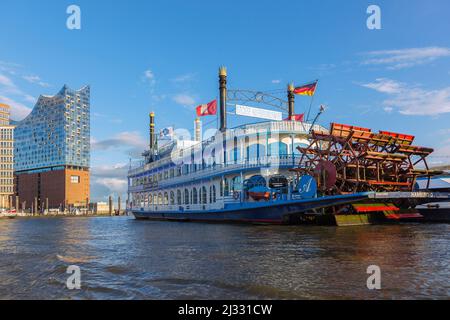 Hamburg, Louisiana Star, Elbphilharmonie, Nordelbe Stockfoto