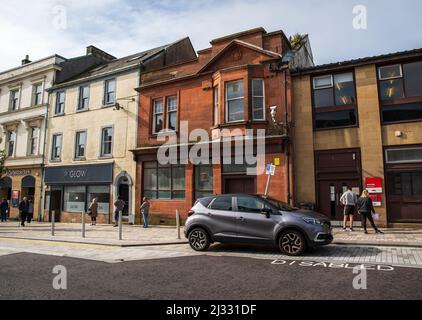 Blick auf die High Street in der Stadt Irvine in North Ayrshire in Schottland. Stockfoto