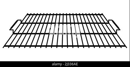 Abbildung des Gitterrostes aus Stahl. Stilisierte Küche und Restaurant Utensil. Stock Vektor