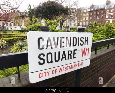 Cavendish Square neben der Oxford Street, London Borough of Westminster Stockfoto