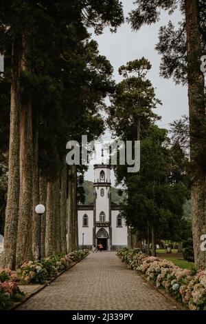 Kirche São Nicolau, Sete Cidades, São Miguel Stockfoto