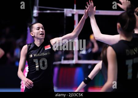 ANKARA, TÜRKEI - 18. DEZEMBER 2021: Gabriela Guimaraes in Fenerbahce Opet gegen Vakifbank Halbfinalspiel der FIVB Volleyball Womens Club World Championsh Stockfoto