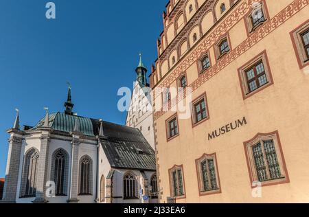 Stadt- und Bergbaumuseum neben dem Freiberger Dom, Sachsen, Deutschland Stockfoto