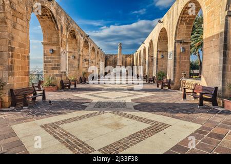 Upper Barakka Gardens in Valletta auf Malta Stockfoto