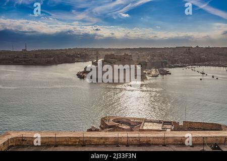 Valletta Hafen auf Malta Stockfoto