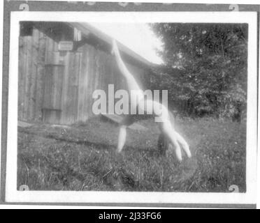 Eva Brauns Fotoalben, ca. 1913 - ca. 1944. Diese Alben werden Eva Braun zugeschrieben (vier werden von ihrer Freundin Herta Schneider, geb. Ostermeyer, beansprucht) und dokumentieren ihr Leben aus ca. 1913 bis 1944. Es gibt viele Fotos von Eva, ihren Schwestern und ihren Kindern, Herta Schneider und ihren Kindern, sowie Fotos von Evas Ferien, Familienmitgliedern und Freunden. Dazu gehören Fotografien von und von Eva Braun im Hitlerhaus Berghof (oder Kehlstein), Fotografien von Hitler und seinem Gefolge, Besucher von Berghof und der Landschaft um Berchtesgaden sowie einige Studioporträts von Eva Stockfoto