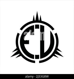 FU Logo-Monogramm isoliert auf Kreis-Element-Design-Vorlage Stock Vektor
