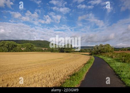 Rhön Radweg, Landschaft bei Geisa Stockfoto