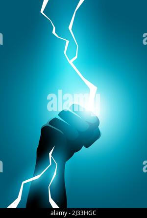 Vektordarstellung eines Hand haltenden Leuchtenanschlags Stock Vektor