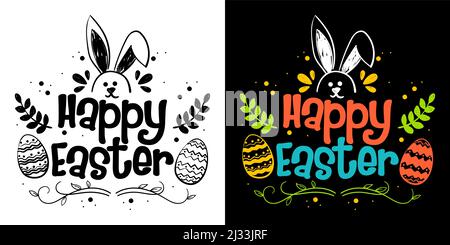 Frohe Ostern Typografie Text Vektor Illustration Stock Vektor