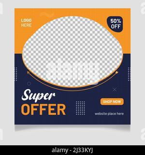 Super-Angebot Social-Media-Post-Vorlage Stock Vektor