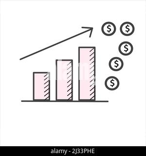 Balkendiagramm Diagramm Statistische Business Infografik Elemente Vorlage. Voller Dollar. Stockfoto