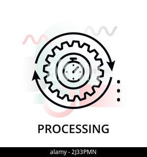 Moderne editierbare Linienvektorillustration, Bearbeitungssymbol auf abstraktem Hintergrund, für Grafik, für Grafik und Webdesign Stock Vektor