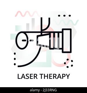 Moderne flach bearbeitbare Linie Design Vektor Illustration, Konzept der Lasertherapie Symbol auf abstraktem Hintergrund, für Grafik-und Web-Design Stock Vektor
