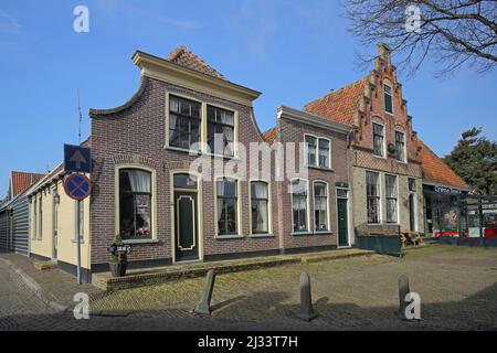 Häuser in Den Burg auf Texel, Niederlande Stockfoto