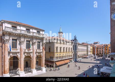 Vicenza; Piazza dei Signori; Loggia del Capitano, Palazzo Monte di Pieta, Piazza delle Biade Stockfoto