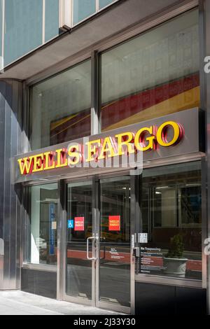 Wells Fargo Bank Branch, 150 East 42. Street, NYC Stockfoto