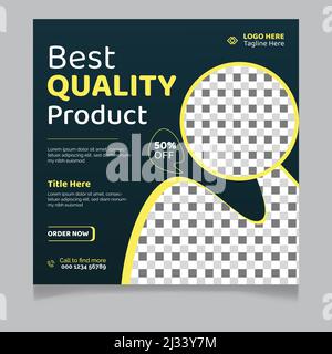 Beste Qualität Produkt Social-Media-Post-Vorlage Stock Vektor