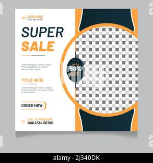 Super Sale bieten Social Media Post Vorlage Stock Vektor