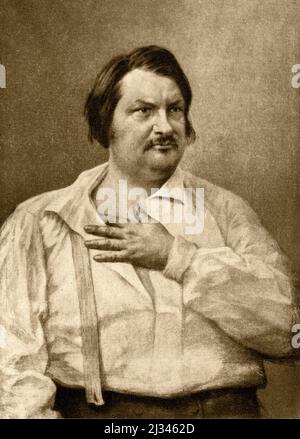 Porträt von Honorè De Balzac ( Tours, 20 maggio 1799 – Parigi, 18 agosto 1850 ) Daguerrotype 1842 Stockfoto