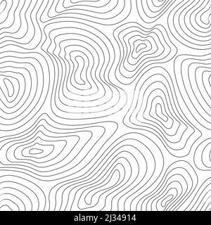 Topografische Karte, nahtlose Topographer-Muster, linearer Typografie-Hintergrund für die Zuordnung und Audio-Equalizer-Hintergrund. Vektorgrafik. Stock Vektor