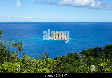 Insel Le Pate, Terre-de-Bas, Iles des Saintes, Les Saintes, Guadeloupe, Kleinere Antillen, Karibik. Blick vom Wanderweg „Trace Jaune“. Stockfoto