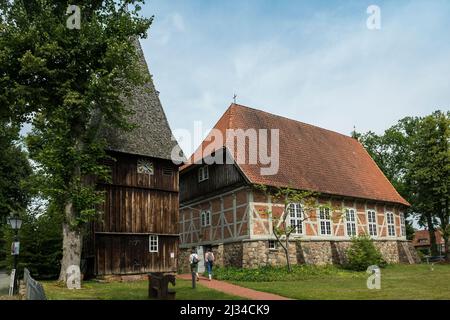 Stephanuskirche, Egestorf, Naturpark Lüneburger Heide, Niedersachsen, Deutschland Stockfoto