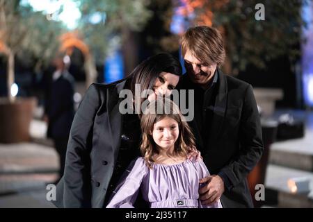 Rom, Italien, 05. April 2022 - Laura Pausini nimmt an der Premiere des Films 'Laura Pausini - Piacere di Conoscerti' in Rom Teil. Credits: Luigi de Pompeis/Alamy Live News Stockfoto