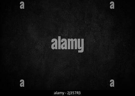 Schwarze Wand Textur rau Hintergrund dunkel Betonboden oder alt Grunge Hintergrund mit schwarz Stockfoto