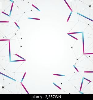 Abstrakter polygonaler Technologiehintergrund mit verbundenen Punkten und Linien Stock Vektor